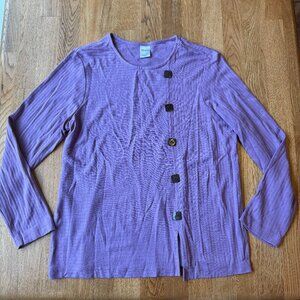 Blair Purple Asymmetrical Button Top Size Large